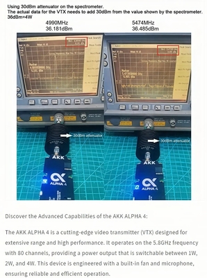 드론 비디오 송신기 AKK Alpha4 VTX 5.8G FPV 4W 8CH 초장거리 비디오 송신기