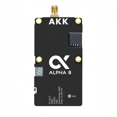 AKK 8W VTX Alpha8 무선 비디오 송신기 80CH 5.8G 8W 5W 3W 1W 전원 지원 스마트 오디오